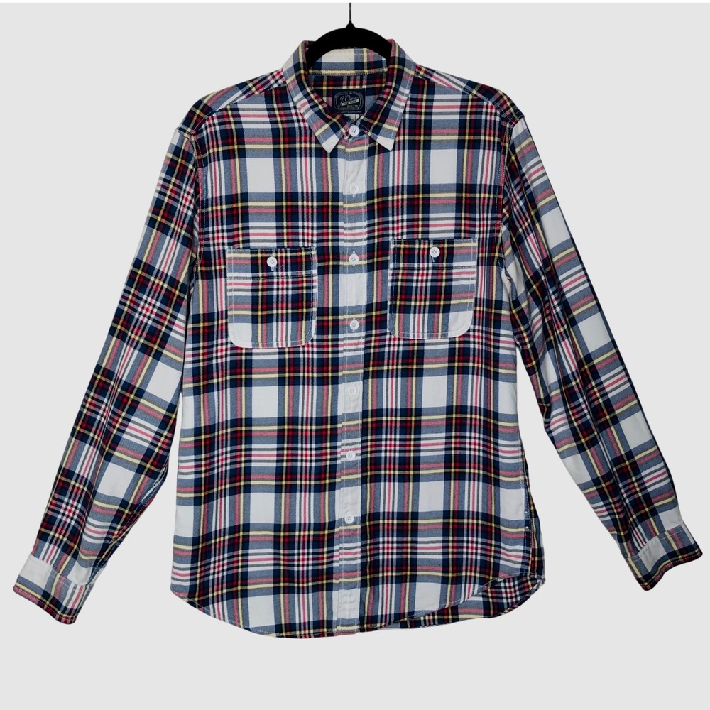 J.Crew Mens Plaid Button Down Shirt Medium Long Sleeve 100%Cotton Casual‎
